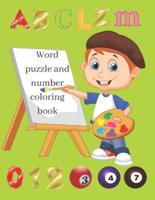 Word Puzzle and Number Coloring Book