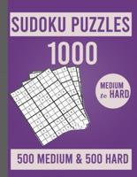 1000 Sudoku Puzzles 500 Medium & 500 Hard