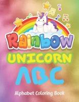 Rainbow Unicorn Abc Alphabet Coloring Book