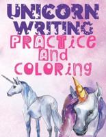 Unicorn Writing Practice and Coloring