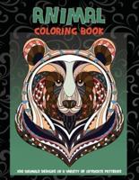 Animal - Coloring Book - 100 Animals Designs in a Variety of Intricate Patterns