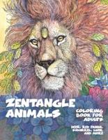 Zentangle Animals - Coloring Book for Adults - Deer, Red Panda, Squirrel, Lion, and More