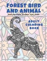 Forest Bird and Animal - Adult Coloring Book - Deer, Red Panda, Squirrel, Lion, Other