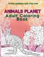 Animals Planet - Adult Coloring Book - Reindeer, Groundhog, Zebra, Hyena, Other