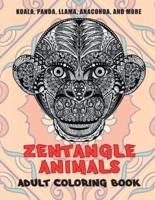 Zentangle Animals - Adult Coloring Book - Koala, Panda, Llama, Anaconda, and More