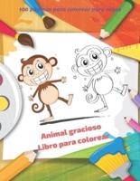 Animal Gracioso - Libro Para Colorear - 100 Páginas Para Colorear Para Niñas