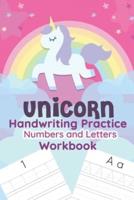 Unicorn Handwriting Practice Numbers and Letters Workbook