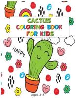 Cactus Coloring Book For Kid Ages 4-8