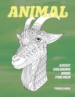 Adult Coloring Book for Men - Animal - Thick Lines