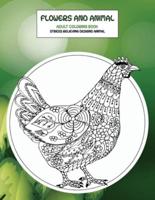 Adult Coloring Book Flowers and Animal - Stress Relieving Designs Animal