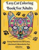 Easy Cat Coloring Book For Adults