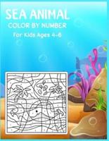 Sea Animal Color By Number For Kids Ages 4-6