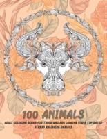 Adult Coloring Books for Those Who Are Looking for a Top Rated - 100 Animals - Stress Relieving Designs