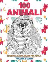 Mandala Da Colorare Per Adulti - Grande Stampa - 100 Animali