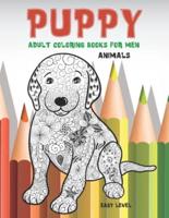 Adult Coloring Books for Men - Animals - Easy Level - Puppy