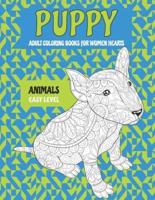 Adult Coloring Books for Women Hearts - Animals - Easy Level - Puppy