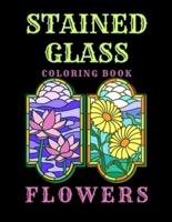 Stained Glass Coloring Book Flowers