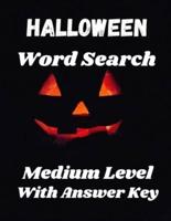 Halloween Word Search Medium Level With Answer Key