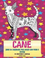 Libri Da Colorare Per Adulti Con Fiori E Uccelli - Livello Facile - 50 Creature E Animali - Cane