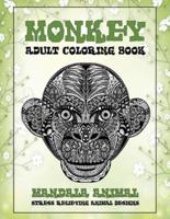 Adult Coloring Book Mandala Animal - Stress Relieving Animal Designs - Monkey