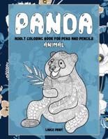 Adult Coloring Book for Pens and Pencils - Animal - Large Print - Panda