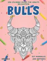 Zen Coloring Books for Adults Relaxation Set Mandalas and Patterns - Animals - Bulls
