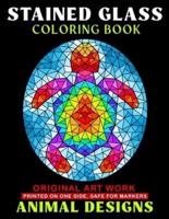 Animals - Stained Glass Coloring Book: Stress Relieving Animal Designs