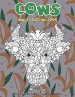 Adult Coloring Book Stress Relieving Designs Animals, Mandalas - Cows