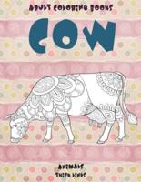 Adult Coloring Books Thick Lines - Animals - Cow