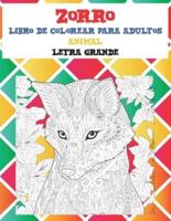 Libro De Colorear Para Adultos - Letra Grande - Animal - Zorro