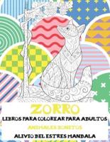 Libros Para Colorear Para Adultos - Alivio Del Estrés Mandala - Animales Bonitos - Zorro