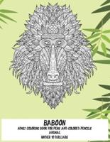 Adult Coloring Book for Pens and Colored Pencils - Animal - Under 10 Dollars - Baboon