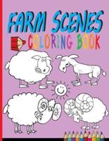 Farm Scenes Coloring Book