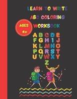 Learn-to-Write Coloring Workbook ABC Ages 4+