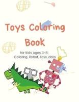 Toys Coloring Book for Kids Ages 3-8