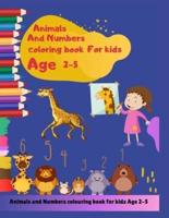 Animals And Number coloring book for kids Age 2-5