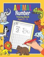 Animal Number Tracing Book Ages 3 - 5