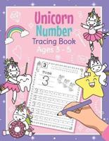 Unicorn Number Tracing Book Ages 3 - 5