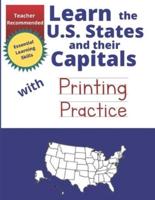 Learn the U.S. States and Their Capitals With Primary Manuscript Printing Practice