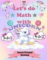 Let's Do Math With UNICORN, Unicorn Preschool Workbook