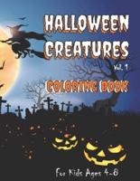 Halloween Creatures Coloring Book for Kids Ages 4-8