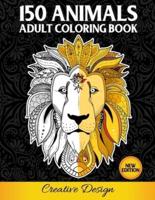 150 Animals Adult Coloring Book