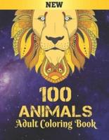 100 Animals Adult Coloring Book New