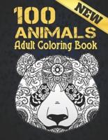 100 New Animals Adult Coloring Book
