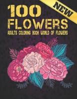 100 Flowers Adult Coloring Book New