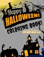 Happy Halloween Coloring Book for Kids Ages 4-8