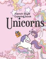 French Style Coloring Book Unicorns