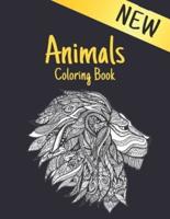 Coloring Book Animals: Stress Relieving Animal Designs 200 Animals designs with Lions, dragons, butterfly, Elephants, Owls, Horses, Dogs, Cats and Tigers Amazing Animals Patterns Relaxation Adult Colouring Book Animals