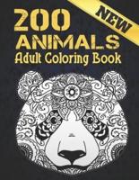 Adult Coloring Book New: Stress Relieving Animals Designs 200 Animals designs with Lions, dragons, butterfly, Elephants, Owls, Horses, Dogs, Cats and Tigers Amazing Animals Patterns Relaxation Adult Colouring Book