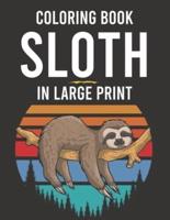 Coloring Book Sloth In Large Print